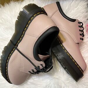 Dr Martens 8053 Quad Pisa Leather Vintage Taupe Platform Oxfords sz 13 NWOB